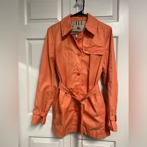 Burberry Orange Women Trench Coat Size 12